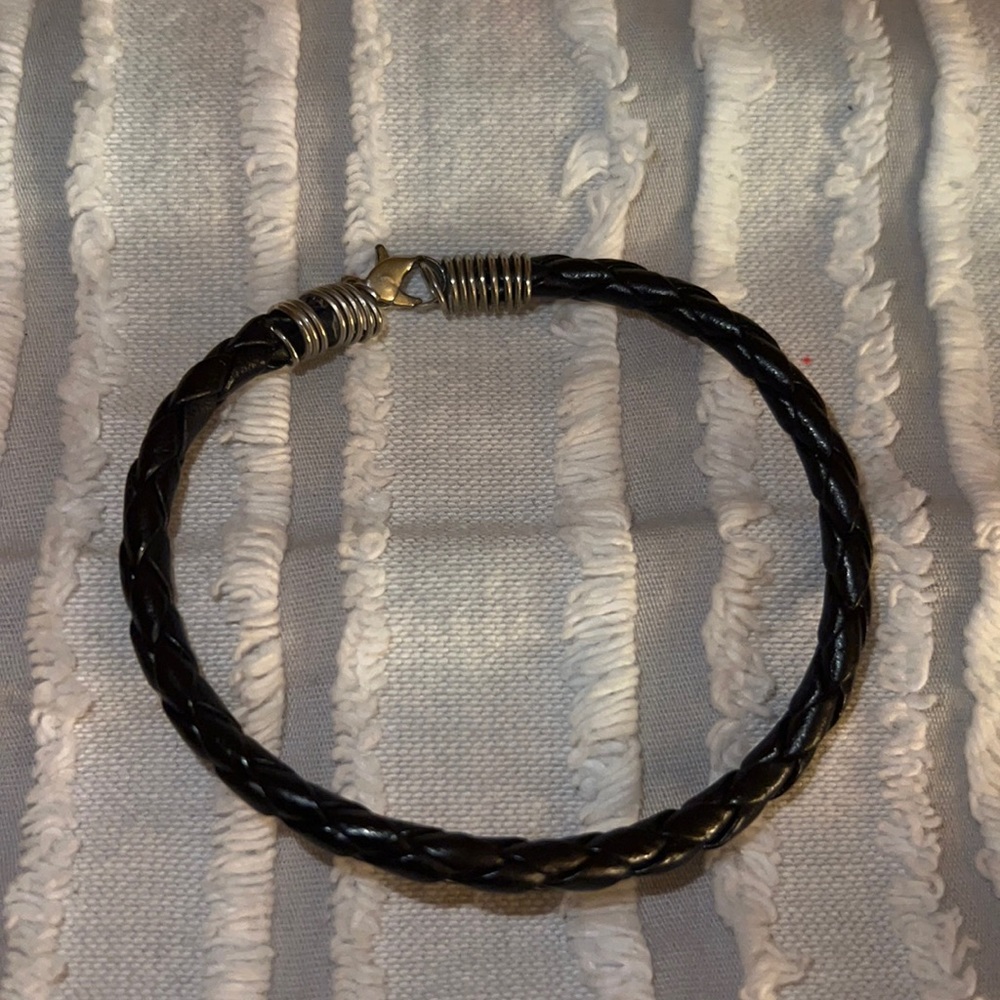 Braided leather bracelet